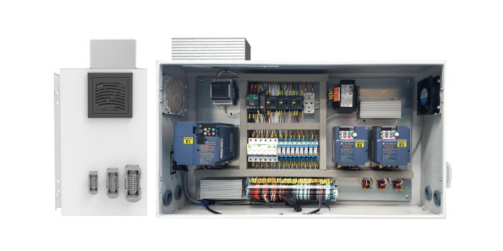 Электрический шкаф управления мостовым краном с ПЛК и частотными преобразователями